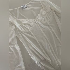 Princess Polly Whit Mesh Corset Top